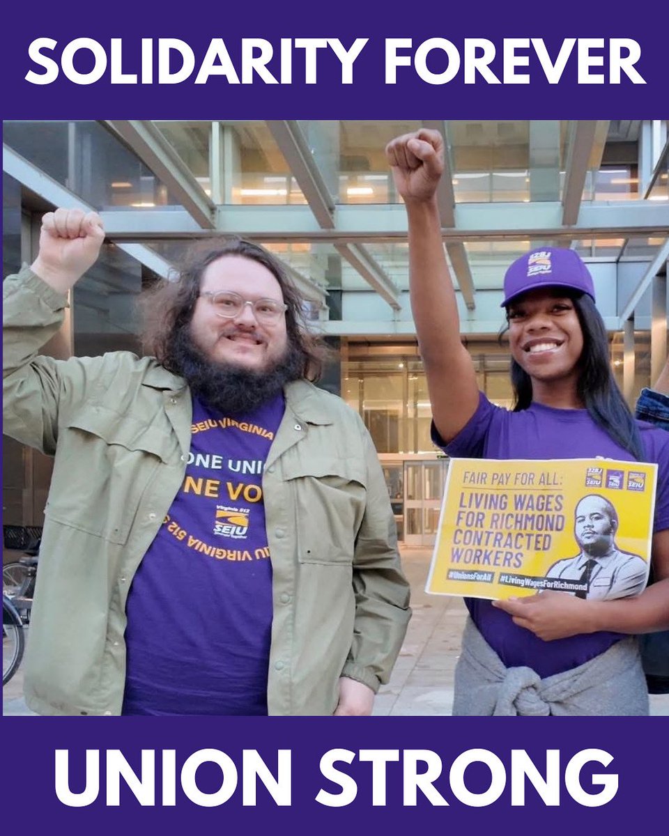 SEIU_Virginia's tweet image. Solidarity makes us strong! We stand with all working people in the fight for economic, racial, and immigrant justice. Let’s go! #UnionsForAll #Solidarity