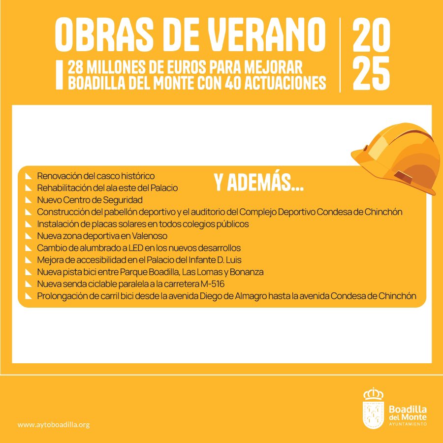 A lo largo de este año, vamos a desarrollar un total de 40 actuaciones en el municipio, con una inversión de 28 millones de euros.

En este enlace os dejamos las que están en marcha y las que comenzarán en breve ▶️ bit.ly/45aC84v