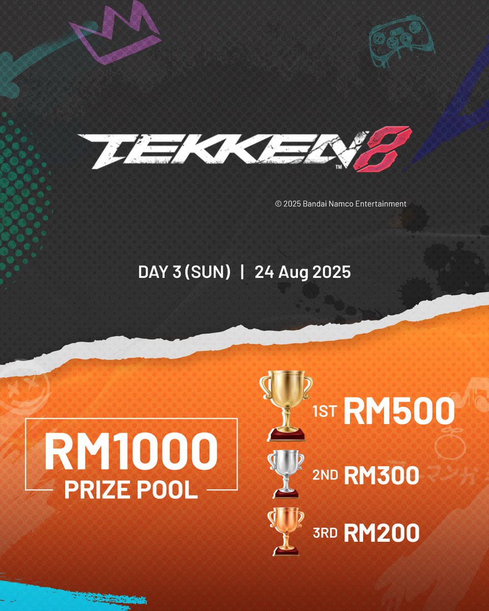 《#AniManGaki 2025 🔥 𝐅𝐢𝐠𝐡𝐭𝐢𝐧𝐠 𝐆𝐚𝐦𝐞𝐬 𝐓𝐨𝐮𝐫𝐧𝐚𝐦𝐞𝐧𝐭》
Gamers, join our tournament by Insert Coin Malaysia featuring Tekken 8 and Street Fighter 6 at AniManGaki! A RM2,000 prize pool awaits!

Register Here 👇
bit.ly/INCFights2
🧵1