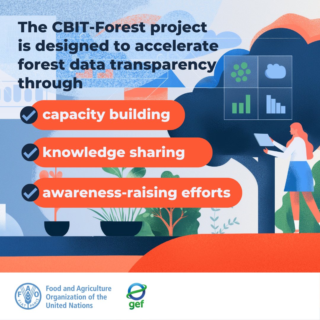 FAOForestry's tweet image. The #CBITForest project aims to enhance the quality, timeliness, accessibility and usability of #ForestData. 🌳 📊
🔗fao.org/in-action/boos…
@FAO @theGEF