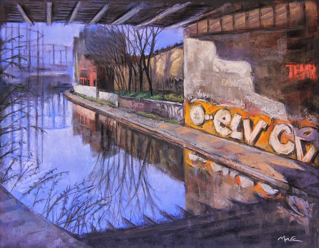 MGooderham's tweet image. Regent&apos;s Canal, Hackney. 
40x50cm.