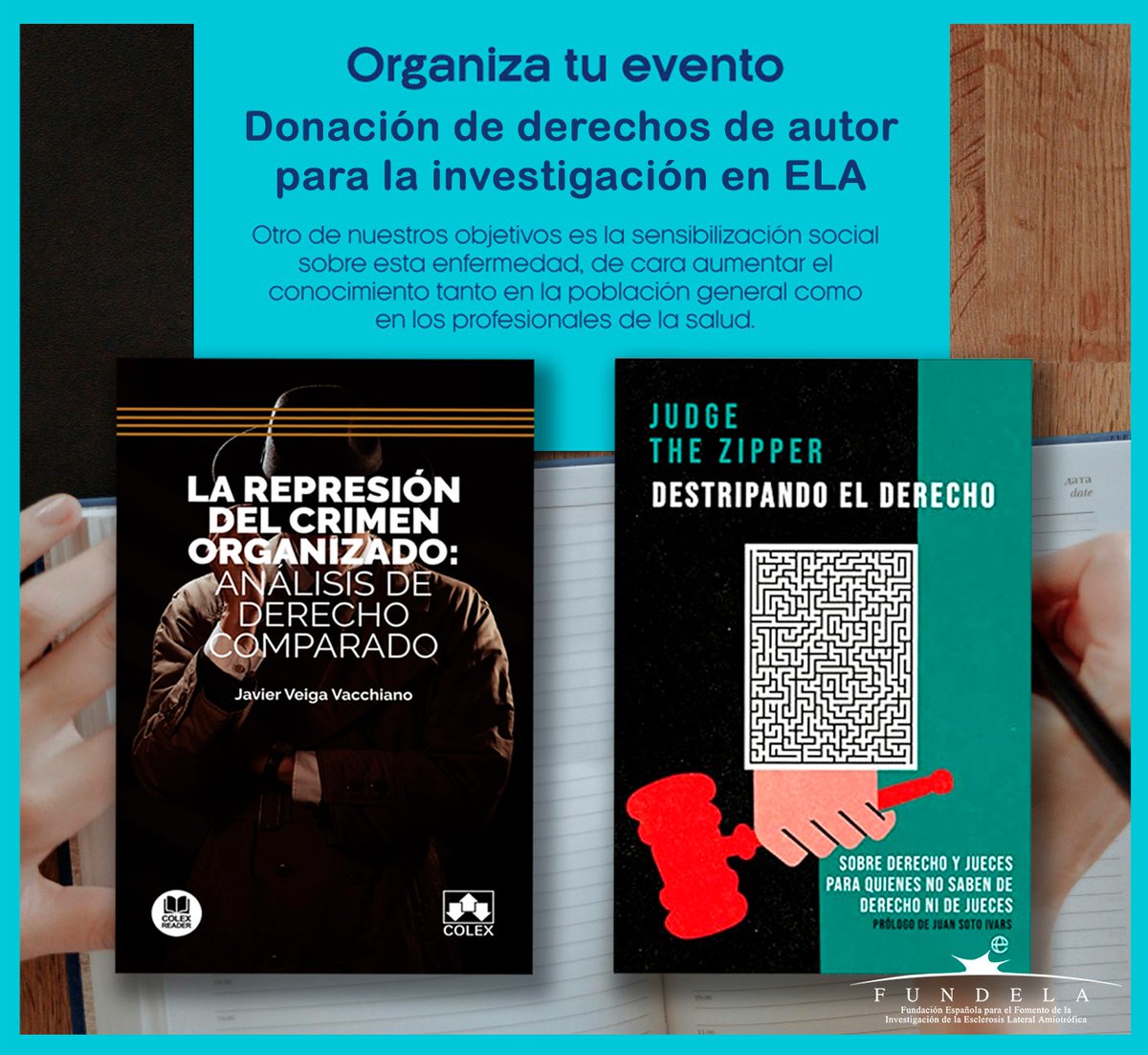 Son muchos los autores q ceden los beneficios de sus derechos de autor para ayudar a <a href="/FUNDELA1/">FUNDELA</a> a fomentar la investigación en #ELA y a sensibilizar sobre sus efectos.

Es el caso de <a href="/JudgeTheZipper/">Judge the Zipper</a> y de <a href="/Fiscalvier/">Javier</a> a quienes agradecemos su aportación para luchar #PorUnMundoSinELA