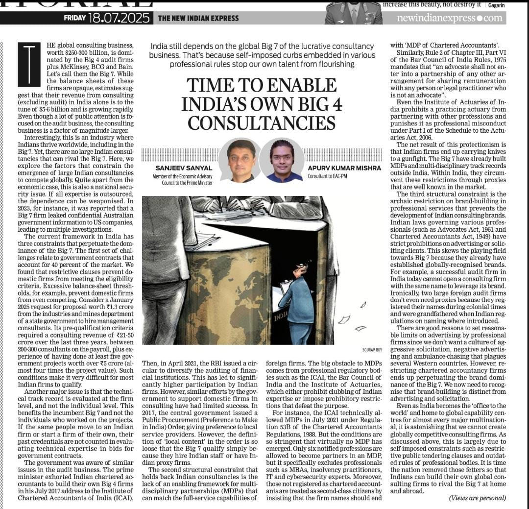 mpsbarmer's tweet image. India urgently needs top talent in research & consulting. Sensitive govt data must stay in-house. We’ve got MBAs in plenty, but very few who build Indian consulting firms. Time to change that.