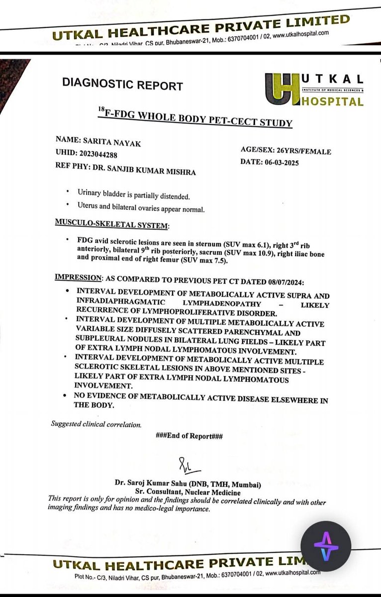 AbanindraBehur2's tweet photo. Please Help
Sarita Nayak, C/o-Shri Manas Nayak, a resident of Dist-Kendrapara,Odisha, I need with utmost hope and humility to seek financial assistance for my medical treatment for Classic Hodgkin’s Lymphoma Cancer.
@PMOIndia 
@CMO_Odisha 
@MoParivarOdisha 
@KendraparaIN https://t.co/AmcM4xwAxM