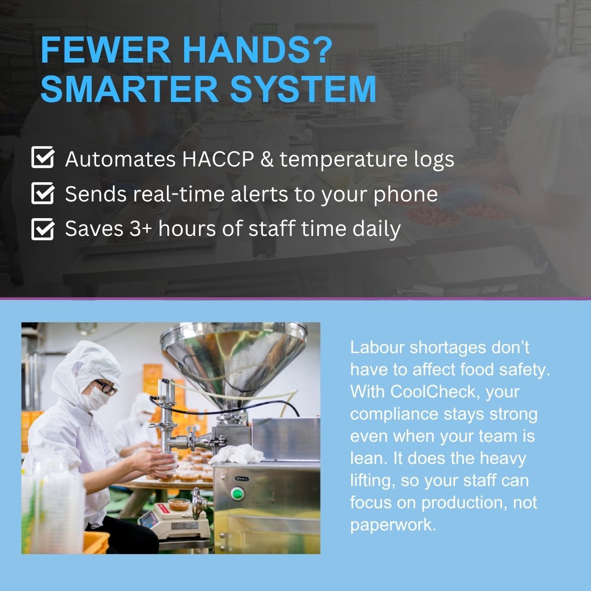 Kelsius (@kelsius_digital) on Twitter photo Fewer Staff? No Problem.
✔️ Automates HACCP & temperature logs
✔️ Sends real-time alerts to your phone
✔️ Saves 3+ hours of staff time daily
📞 UK: +44 (0)2045 799 048 | IRL: 074 916 2982
🌐 kelsius.com | ✉️ sales@kelsius.com Fewer Staff? No Problem.
✔️ Automates HACCP & temperature logs
✔️ Sends real-time alerts to your phone
✔️ Saves 3+ hours of staff time daily
📞 UK: +44 (0)2045 799 048 | IRL: 074 916 2982
🌐 kelsius.com | ✉️ sales@kelsius.com