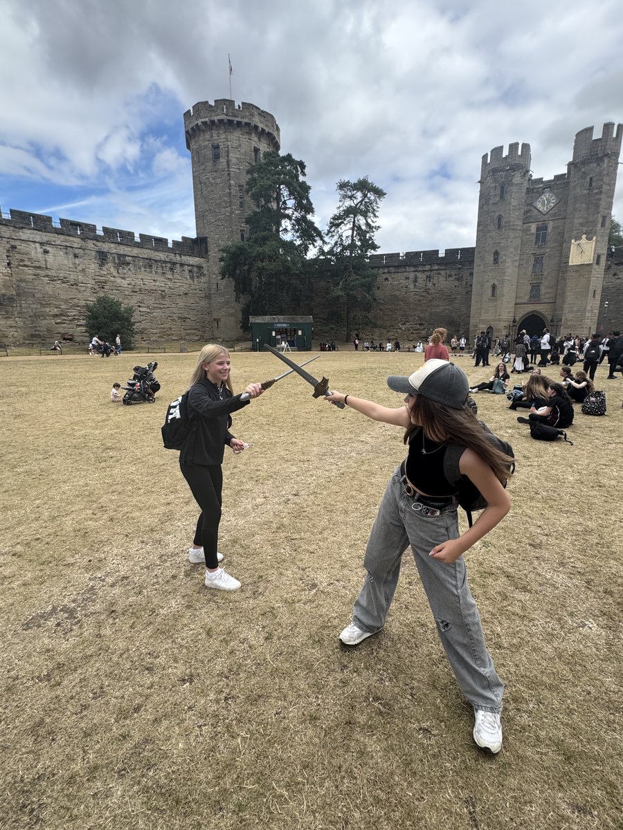As part of Enrichment Week, Y7 historians have visited Warwick Castle to explore a real life motte and bailey castle. They had a great time climbing to the top of the tower with their swords, just like the knights of Warwick once did.