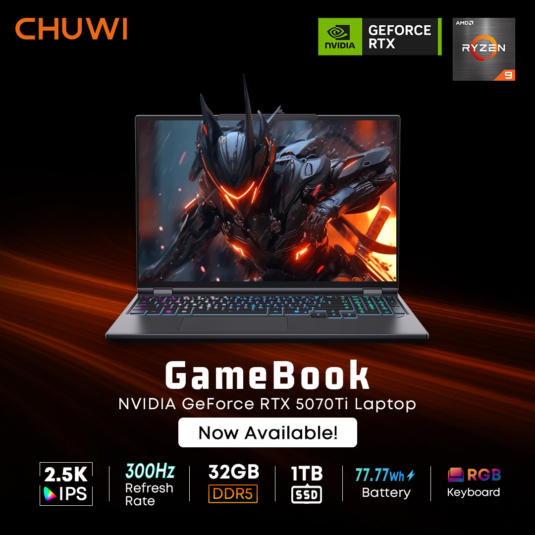ChuwiInUK's tweet photo. 🎉 GameBook 9955HX is now available in Global Store.🩷🩷🩷
https://t.co/GvJDoyapDA

#CHUWI #GameBook #RTX5070Ti https://t.co/xZgOUaPPzC