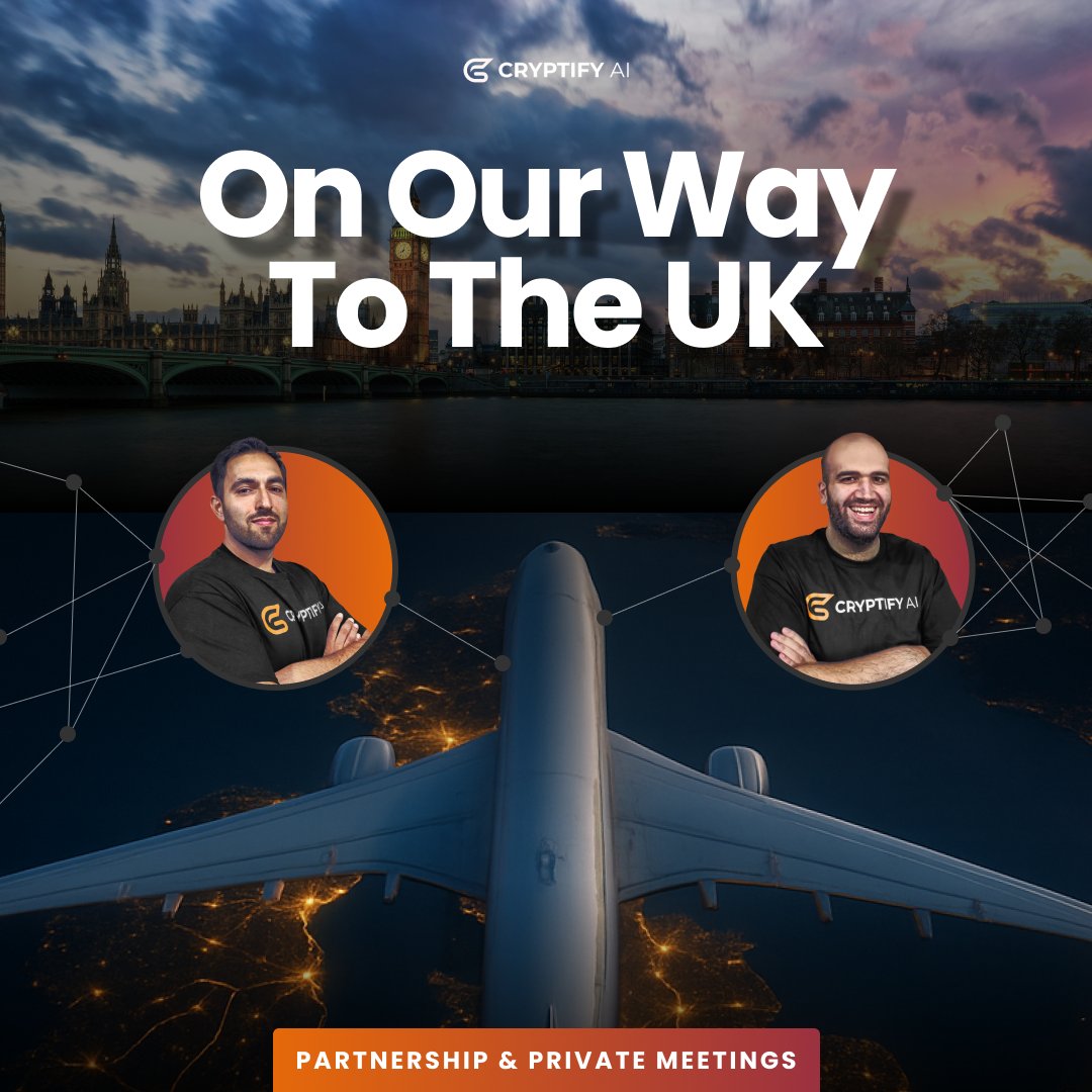 CryptifyAI's tweet image. This is what true partnership looks like at $CRAI Cryptify AI. No empty shoutouts (like our software suite), but real-world meetups, strategic sessions, and building even better relationships.
This weekend, our very own Ozgur and Serkan are heading to the UK with a packed…