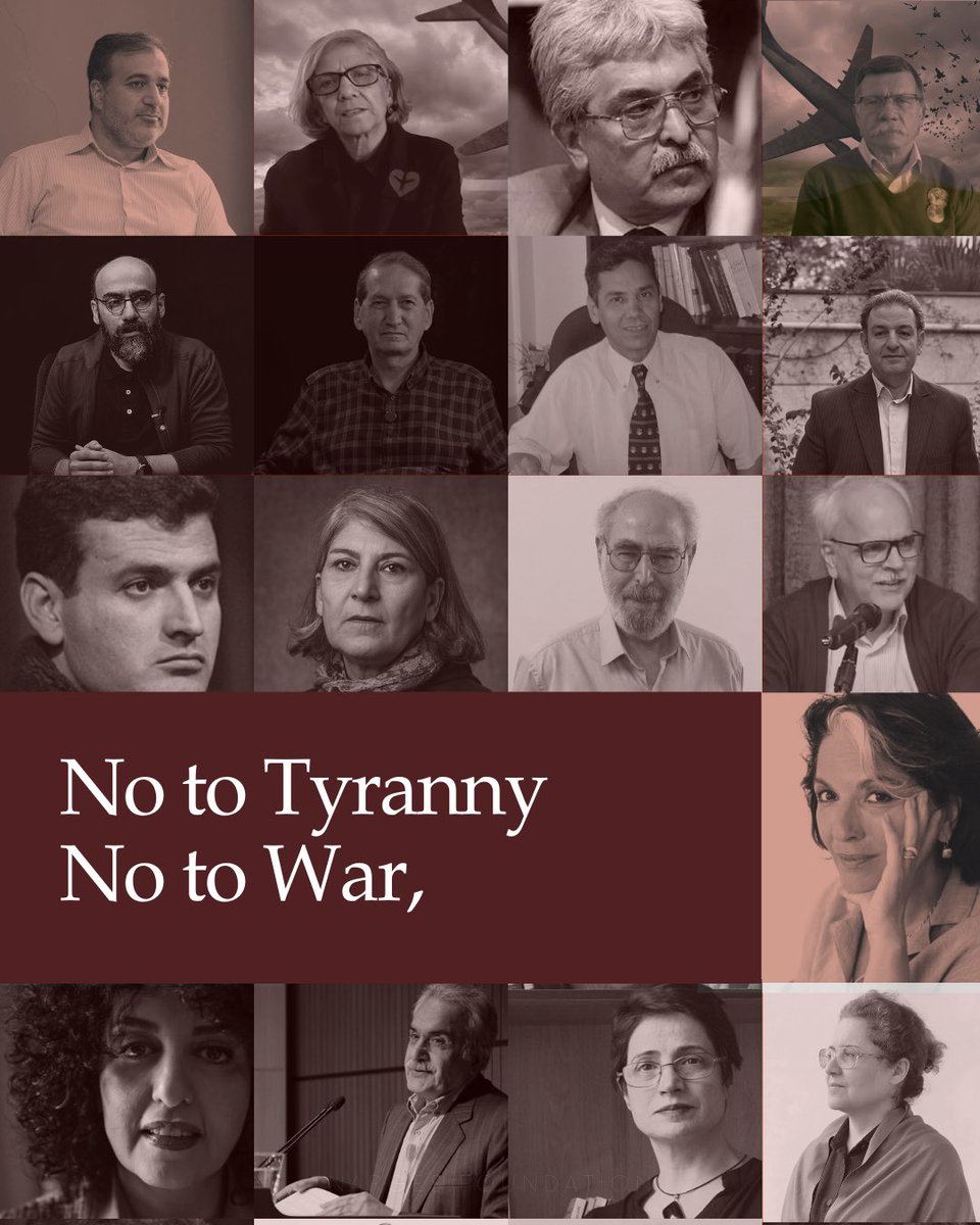 nargesfnd's tweet image. NO TO TYRANNY AND NO TO WAR
Iranian Civil and Political Activists Call for a Free Referendum and Democratic Transition
In a joint statement issued today, 17 of Iran’s most prominent civil and political activists including imprisoned human rights defenders, veteran political…