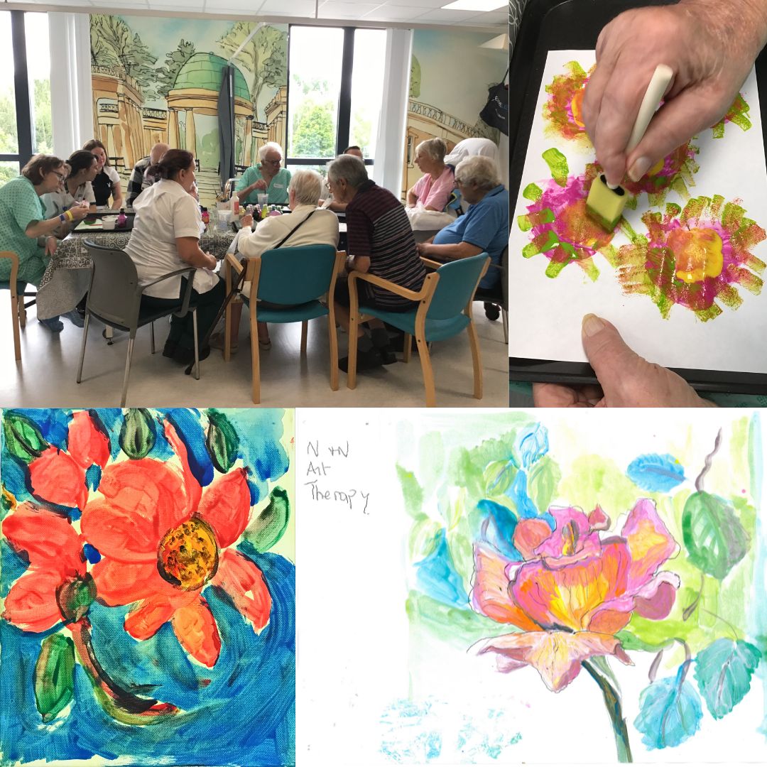 NNUH's tweet image. Artwork made at our Stroke and Neurosciences Art Group has gone on display in our hospital.
The group is held on our Stroke and Neurosciences wards every Wednesday and is led by an Occupational Therapist (OT), an OT assistant and a regular hospital volunteer.