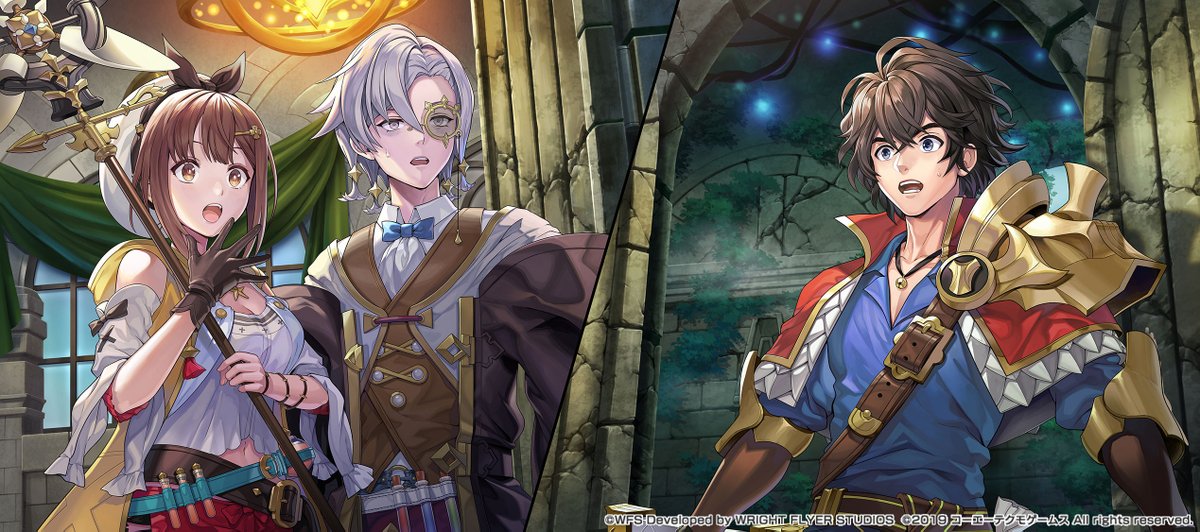 『アナザーエデン 時空を超える猫』×『ライザのアトリエ ～常闇の女王と秘密の隠れ家～』コラボの背景イラストの一部を担当させて頂きました。