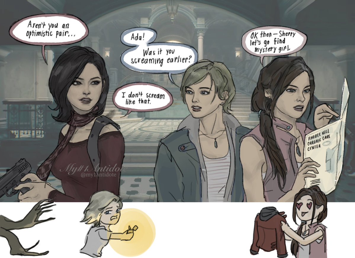 my1antidote's tweet image. Raccoon Reunion pt. 2
#AdaWong
#SherryBirkin and #ClaireRedfield reunite.
#バイオハザード #REBHFun #ResidentEvilRequiem #RE9 #RE9UIEM #ResidentEvil9 #ResidentEvil #Biohazard #GraceAshcroft