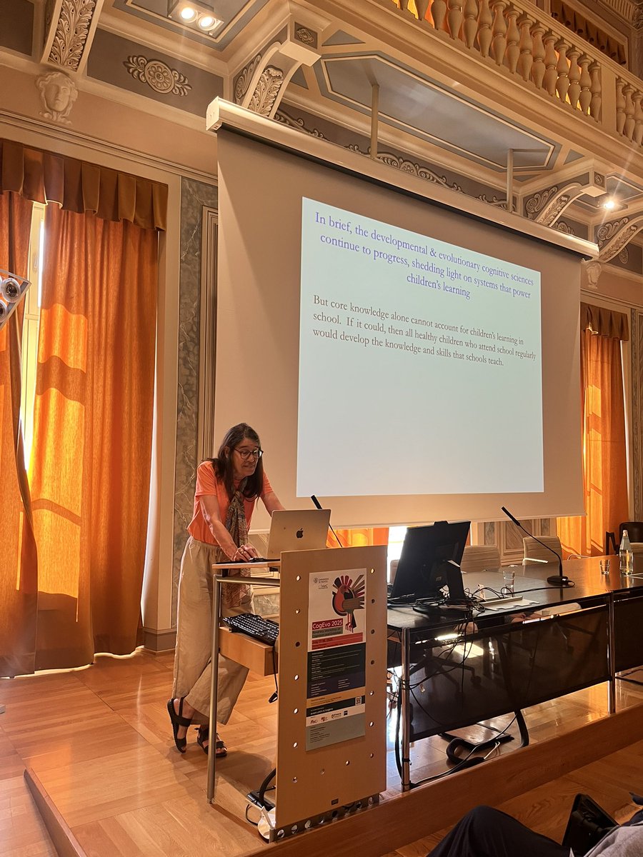 Anastasia Morandi-Raikova (@morandiraikova) on Twitter photo Now live at #CogEvo2025:
Elizabeth Spelke on
"From birds, fish and newborn babies to primary school classrooms: Leveraging developmental cognitive science to improve children's learning of mathematics."
A fascinating start to Day 2. <a href="/gVallortigara/">Giorgio Vallortigara</a> <a href="/cimec_unitrento/">CIMeC UniTrento</a> Now live at #CogEvo2025:
Elizabeth Spelke on
"From birds, fish and newborn babies to primary school classrooms: Leveraging developmental cognitive science to improve children's learning of mathematics."
A fascinating start to Day 2. <a href="/gVallortigara/">Giorgio Vallortigara</a> <a href="/cimec_unitrento/">CIMeC UniTrento</a>