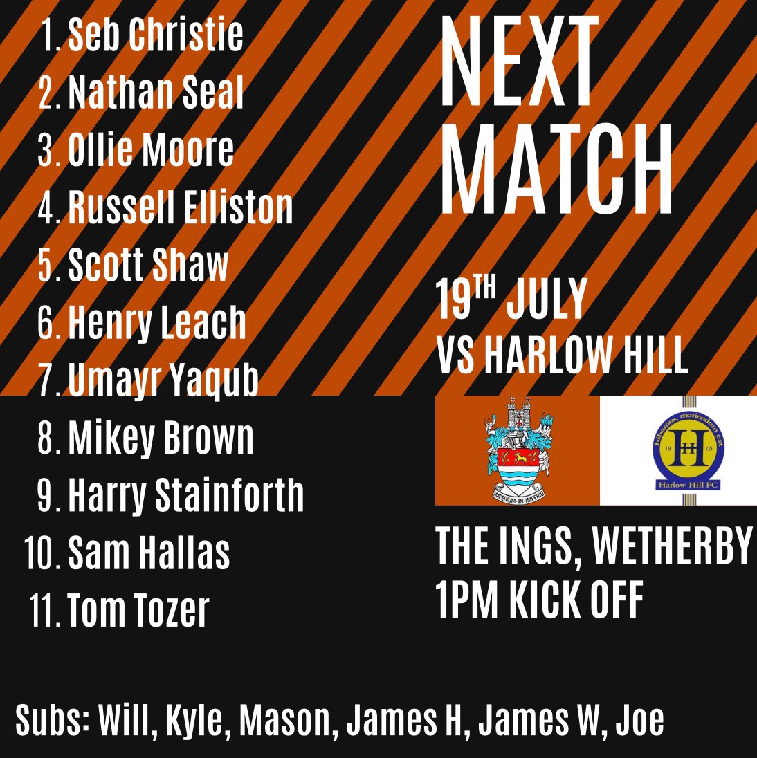 Wetherby Athletic (@wetherbyathfc) on Twitter photo First pre season game for us tomorrow against a difficult opponent in <a href="/HarlowHillFC/">Harlow Hill FC π</a>. A real chance for the lads to put into practice what weβve been working on the past month. π First pre season game for us tomorrow against a difficult opponent in <a href="/HarlowHillFC/">Harlow Hill FC π</a>. A real chance for the lads to put into practice what weβve been working on the past month. π