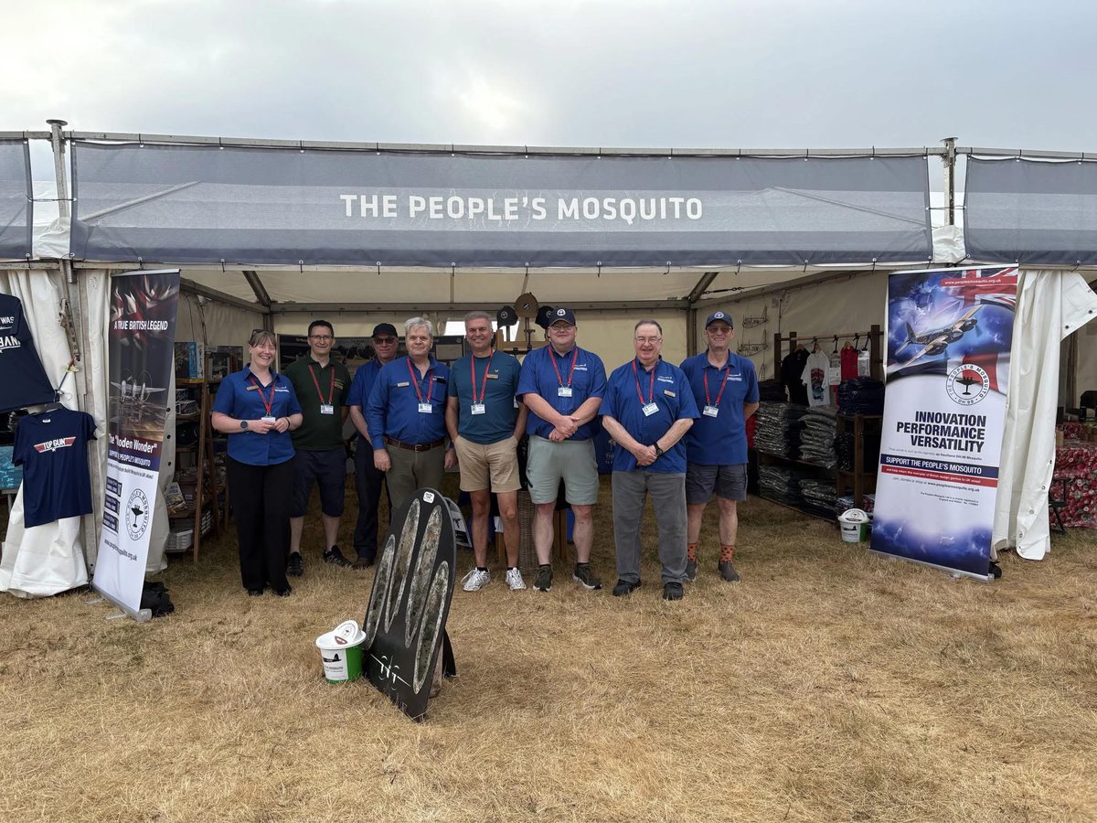 PeoplesMosquito's tweet photo. All set up at #RIAT2025
We look forward to welcoming you to the stand in Red Zone, Flag 32. #peoplesmosquito #buildinginbritain #aviationlovers #dehavilland #mosquitoaircraft #EmergencyAppeal #WWII #aviationheritage https://t.co/VCvjy2llmb