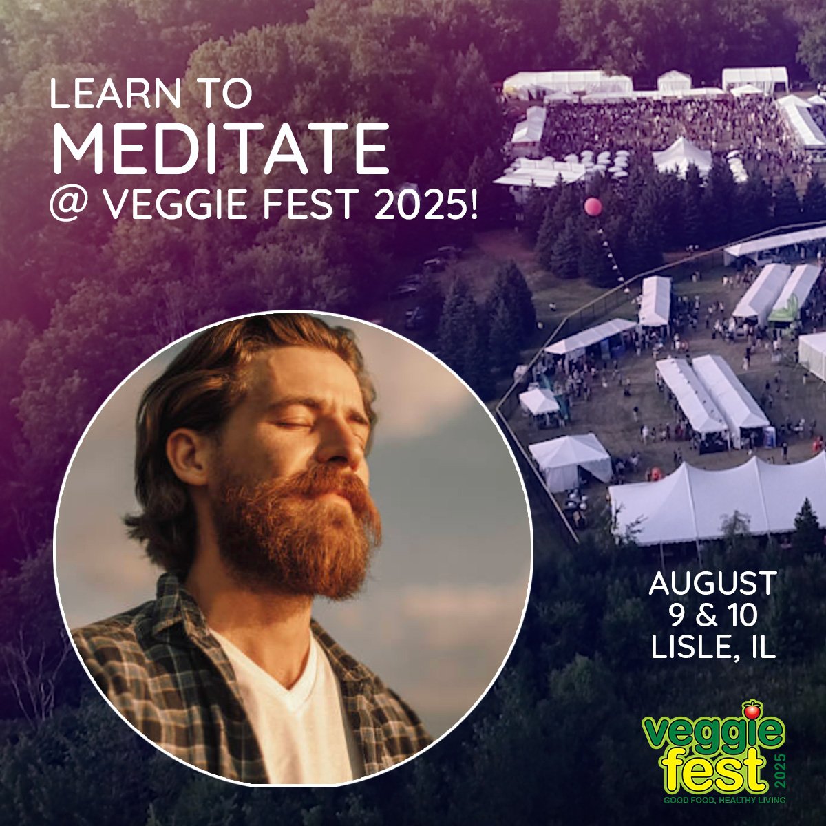 SOSmeditate's tweet photo. #VeggieFestChicago

✔️ Inspiring #spiritual talks
✔️ #Yoga &amp; #meditation
✔️ Delicious #vegetarian cuisine
✔️ #FamilyFun &amp; kids’ activities
✔️ #Cooking demos and #wellness sessions

@VeggieFest #Chicago
AUG 9-10, 2025
#Lisle #Illinois

https://t.co/2po1LBMtds

#VeggieFestChi2025 https://t.co/TBTxFEZ2vo