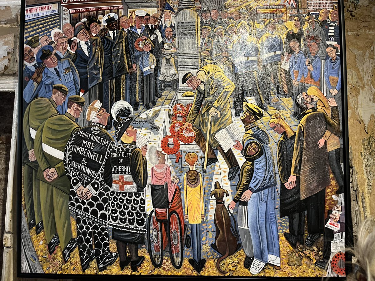 WorgInfo's tweet image. Last 3 days of local #Rotherhithe artist @edgrayart’s exhibition in the @houseofannetta #Spitalfields. 11am-8pm this Friday, Saturday, Sunday. Check out his incredible #Hogarth-inspired scenes of #London and beyond, including a new painting of the war memorial in West Lane.