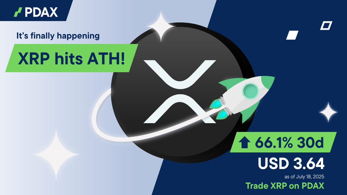 pdaxph's tweet image. XRP just hit a new all-time high (finally, after 7 years!) 🎉
After years in the shadows... the XRP believers are eating good today. 👏 Who’s celebrating right now? 👀
#YourNextMoneyMove #CryptoPH