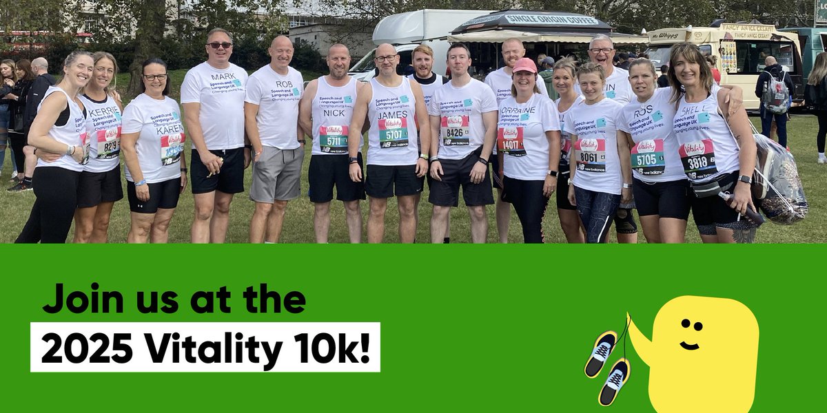 SpeechAndLangUK's tweet image. 🏃♀️ Run past London’s iconic landmarks with Team Speech and Language UK at the Vitality London 10K!
Every step supports the 2 million children struggling with talking and understanding words. Join us: bit.ly/3HIyrtH
#London10000