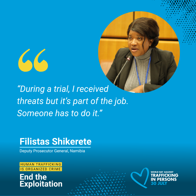 UNODC_OrgCrime's tweet photo. Threats don’t stop prosecutors like Filistas in Namibia 🇳🇦

Every day, she stands firm despite the risks.

Her courage helps expose and dismantle criminal networks to #EndHumanTrafficking.