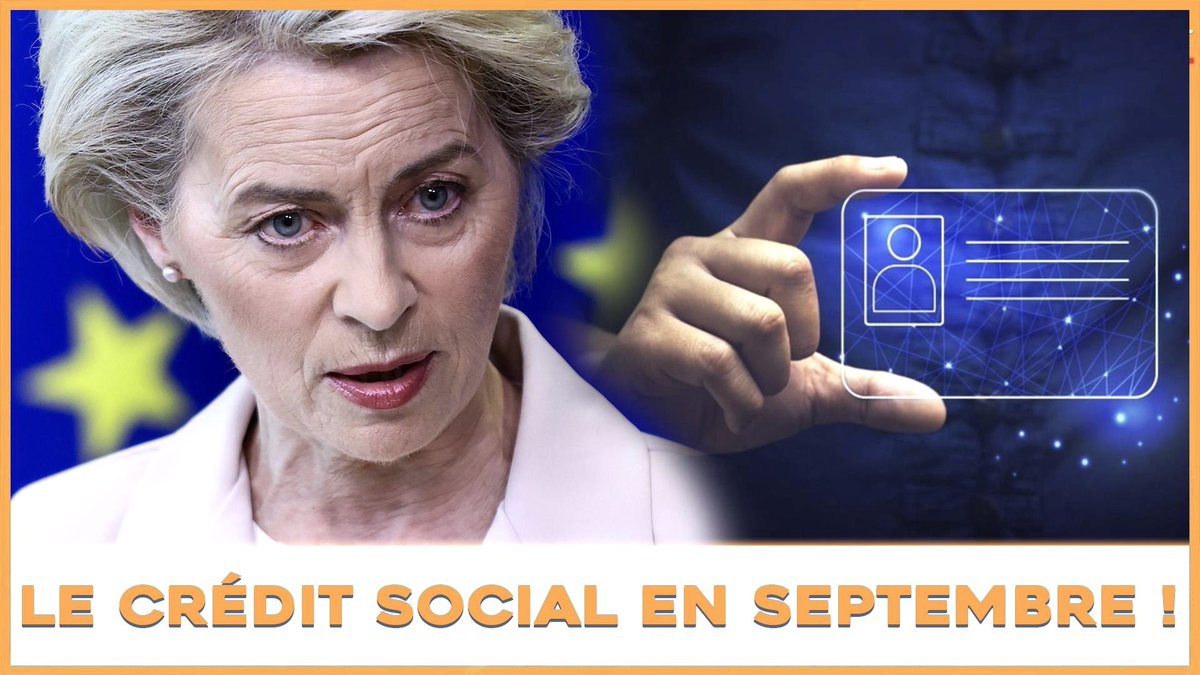 L´UE impose dès septembre dans 5 pays dont la France un véritable arsenal de #CréditSocial !

Reconnaissance faciale sur les réseaux sociaux, identité numérique européenne, censure,…La folie est totale !

Anticipent-ils de violents mouvements sociaux ?!

Nouvelle vidéo ! ➡️