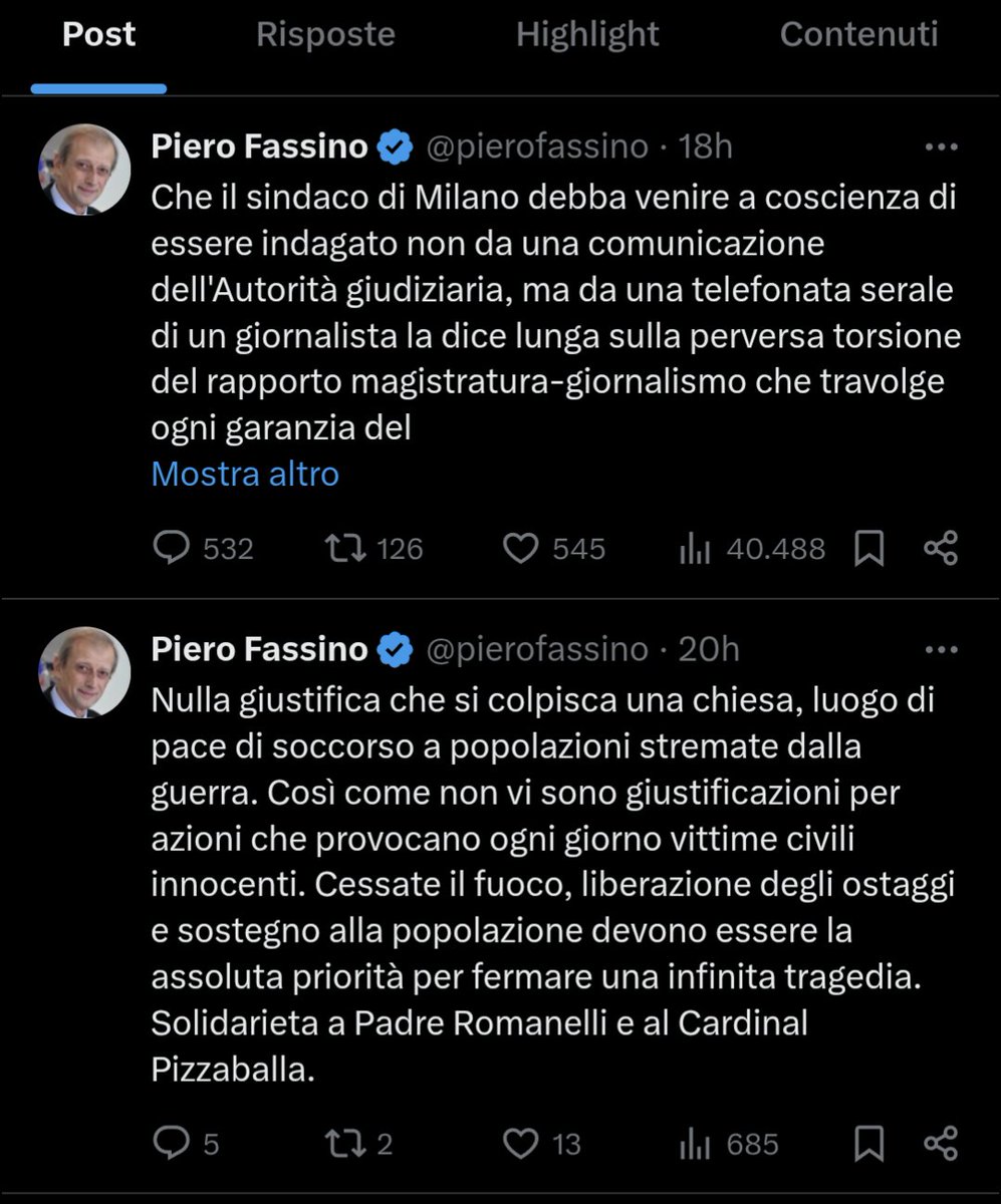 <a href="/nomfup/">nomfup</a> <a href="/LiaQuartapelle/">Lia Quartapelle</a> <a href="/ricpuglisi/">Riccardo Puglisi</a> Attenzione colpo di coda di <a href="/pierofassino/">Piero Fassino</a> - anche lui impegnatissimo a difendere il Mod€llo Milano - talmente impegnato da dimenticarsi di scrivere chi è che ha colpito la chiesa.

Si chiama Israele, lo Stato Terrorista che sostieni.