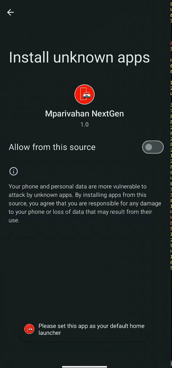 _mostwanted002_'s tweet image. Android Malware Alert/PSA:
mParivahan.apk 
#Spynote malware family. 2-stage
IOCs:
MD5: e4c7d672dec271226d5ff1a7da15e182
Payload: 9d0f2d607d48a8b5e3ce23315f86c004
tcp[:]//154[.]61[.]80[.]131[:]6666
tcp[:]//154[.]61[.]80[.]242[:]7771
Full report soon

CC: @IndianCERT @MeityGov