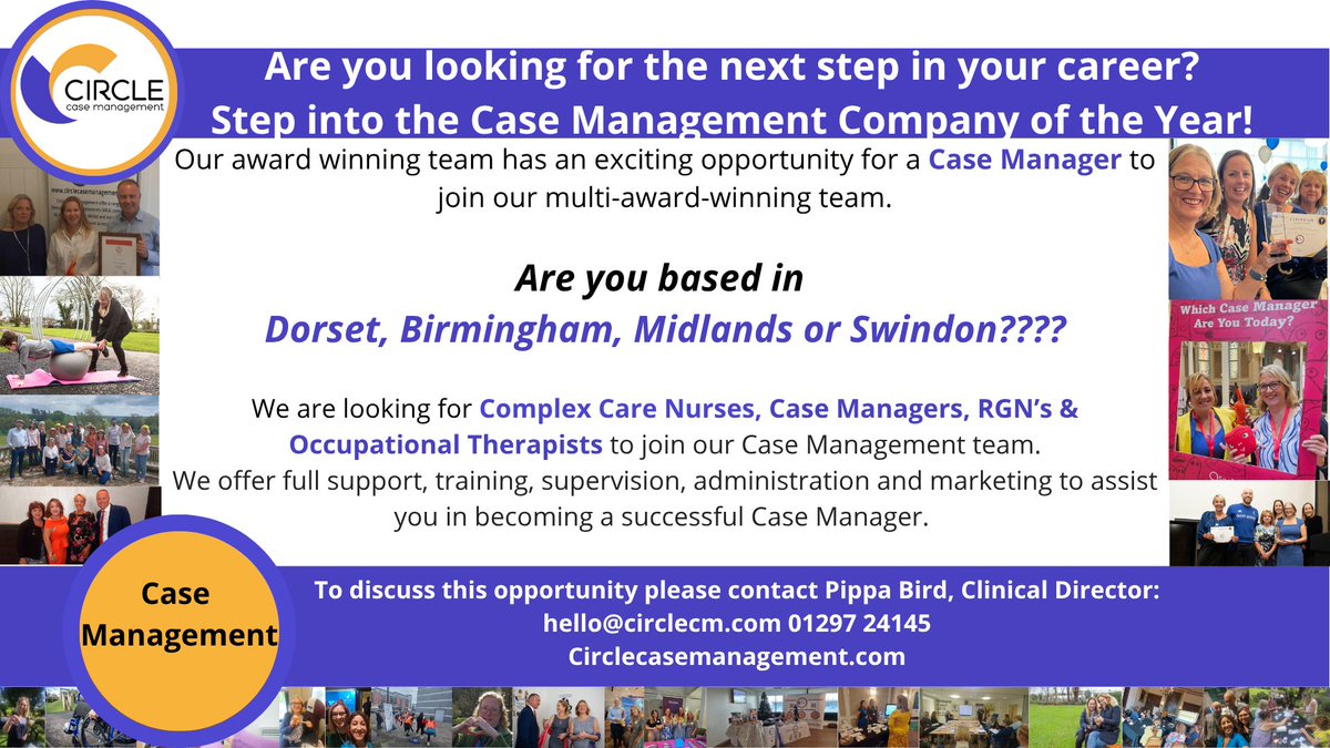 Circle Case Management (@circlecm) on Twitter photo 🌟 Join the Best in the Business – Our award winning CM team have opportunities for experienced Case Managers, Occupational Therapists, Nurses, Physiotherapists & Social Workers🌟
đź“© Interested? Email Pippa Bird, Clinical Director on hello@circlecm.com
#CircleCM 🌟 Join the Best in the Business – Our award winning CM team have opportunities for experienced Case Managers, Occupational Therapists, Nurses, Physiotherapists & Social Workers🌟
đź“© Interested? Email Pippa Bird, Clinical Director on hello@circlecm.com
#CircleCM