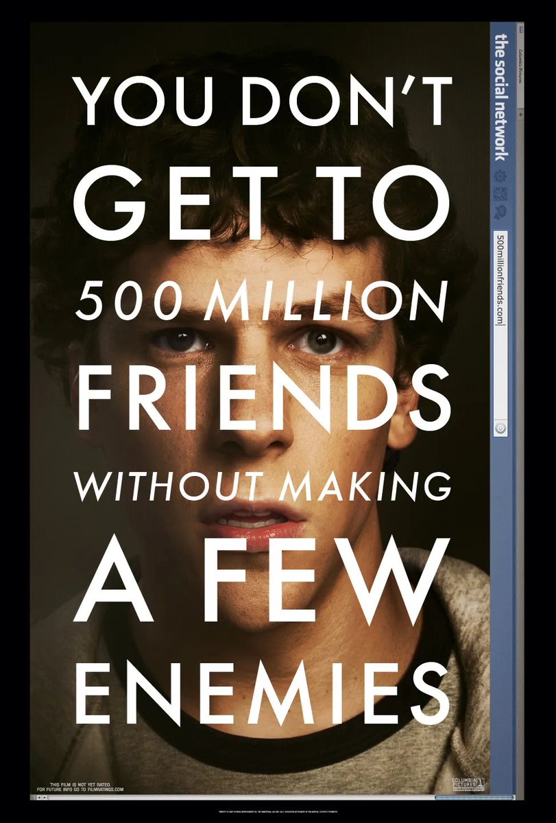 julianweisser's tweet image. I love how quaint the Social Network is 15 years later.
The whole movie is about them arguing over $65M.
That's about 2/3 of a Meta AI hire.