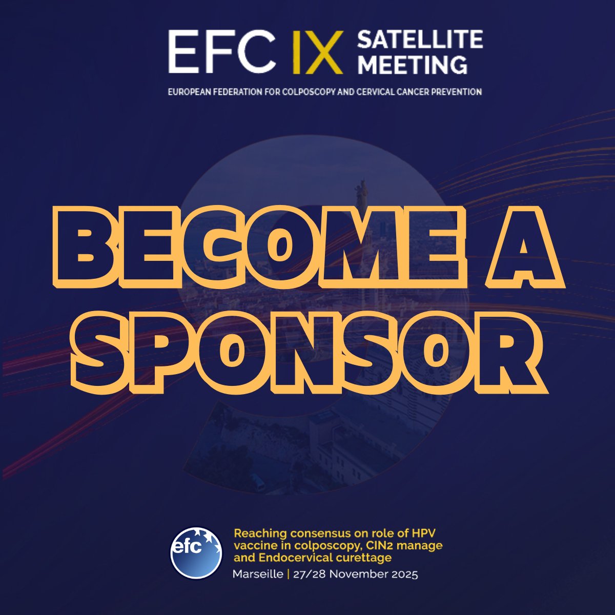 🤝 Sponsor the 9th EFC Satellite Meeting in Marseille, France! Boost your brand &amp; impact in #WomensHealth.
Connect with leading #gynecologists, #oncologists, &amp; #researchers.
🎯Flexible packages await! 

👉Contact us: efcsponsorship@thetriumph.com #EFColposcopy2025