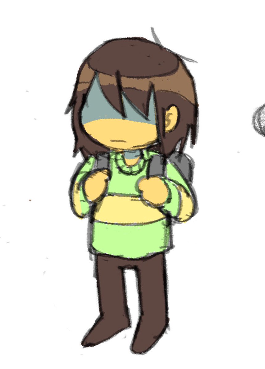 Kris with their little backpack