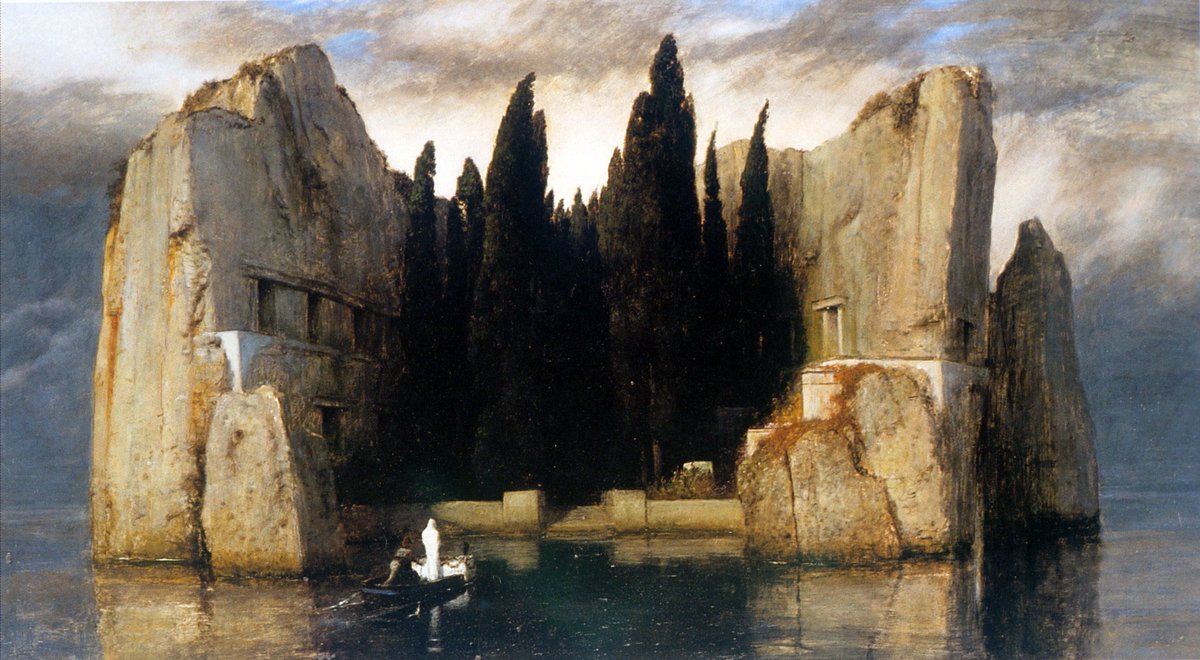 And so, all the night-tide, I lay down by the side
Of my darling, my darling, my life and my bride
In her sepulchre there by the sea -
In her tomb by the side of the sea.

Annabel Lee - E A Poe
Isle of the Dead painting - A Bocklin
#GrimLitFriday