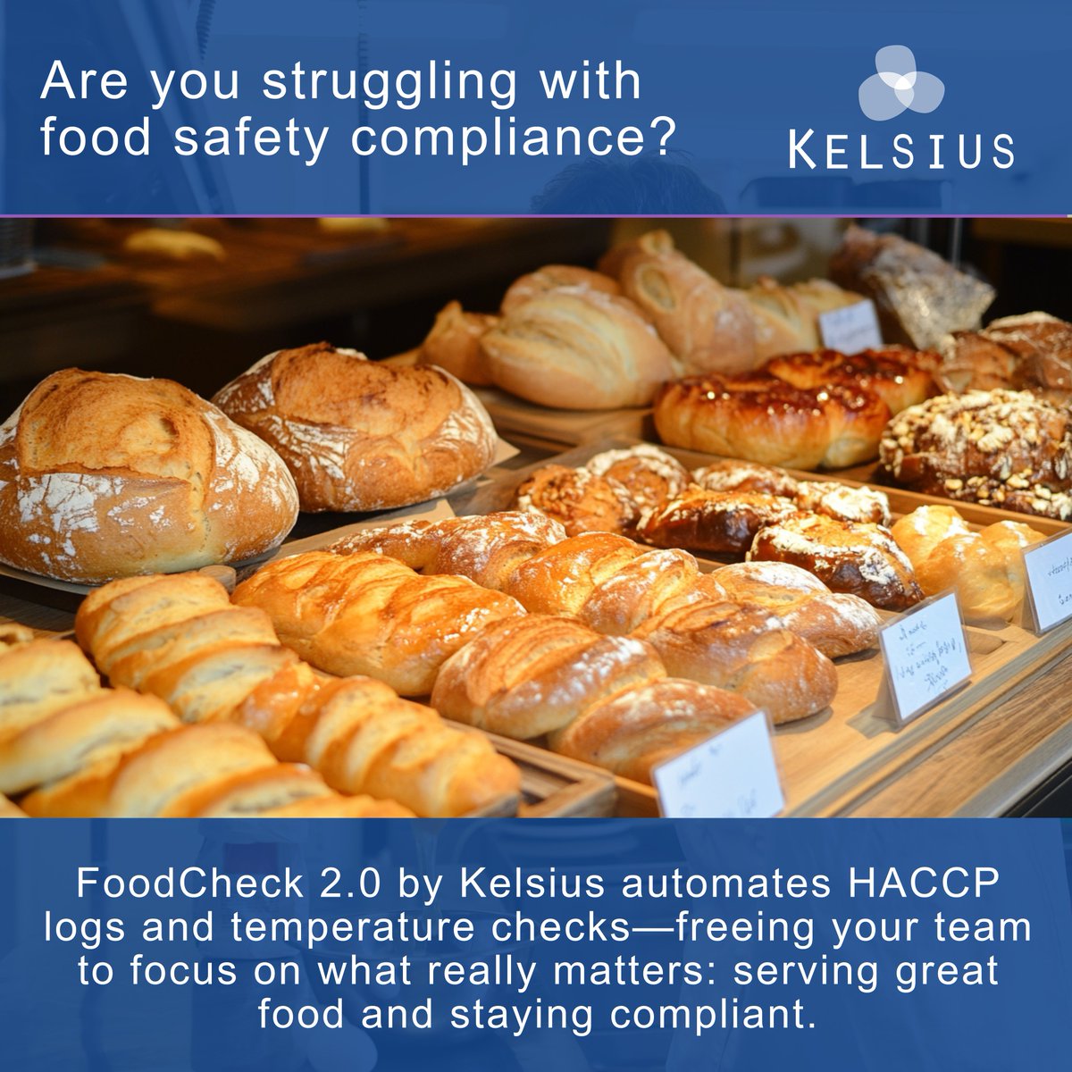 📢 How Kelsius Helps UK Retailers Stay Compliant 🛒

❓ Are you struggling with food safety compliance?
⚠️ Failing to meet food regulations can cost thousands in fines.

➡️ Read here: kelsius.com/navigating-foo…

📞 IRL: 074 916 2982 | UK: +44 (0)2045 799 048
