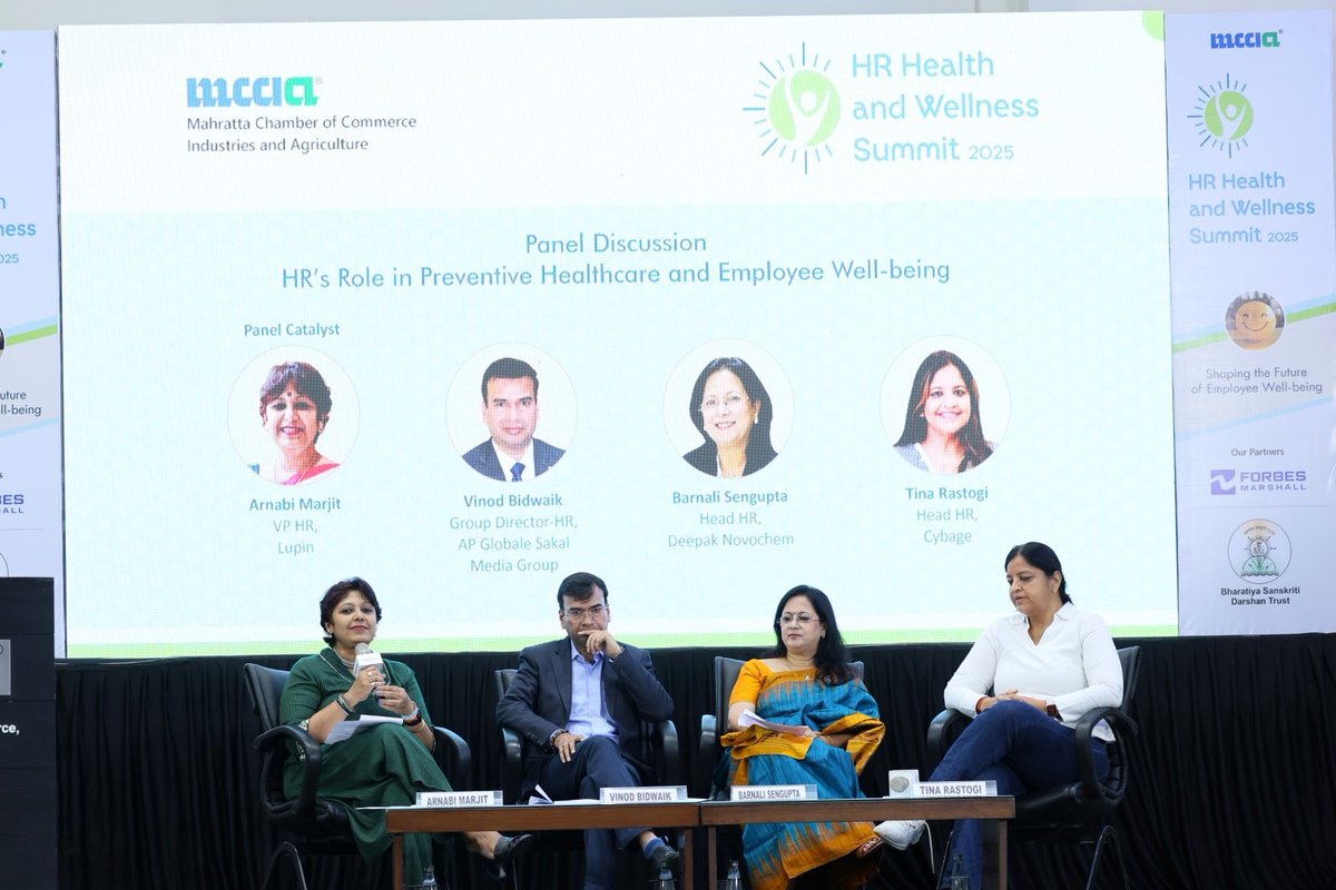 MCCIA_Pune's tweet image. Key insights from the panel on HR’s Role in Preventive Healthcare & Employee Well-being at MCCIA HR Health and Wellness Summit, 2025.
"Employee satisfaction and employee engagement are not the same. While satisfaction reflects contentment with current conditions, engagement…