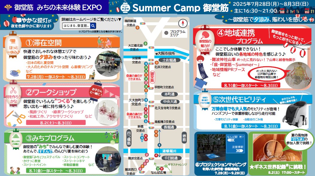 osakacity_koho's tweet image. 【7月の市長会見の資料を掲載しています🎥】
<7月4日会見項目>
・御堂筋 みちの未来体験EXPO 第2弾(Summer Camp 御堂筋)
<7月10日会見項目>
・大阪ウィーク~夏~オープニングイベント マツケンサンバ@ EXPO2025
・体験!発見!ミライOSAKA
など
資料などはこちら👇
city.osaka.lg.jp/seisakukikakus…