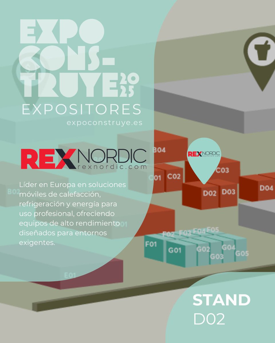 EXPOCONSTRUYE (@expo_construye) on Twitter photo 🔵 <a href="/RexNordic/">RexNordicOy</a> estará en #Expoconstruye2025
📍 Stand D02 | 📅 15-16 oct – IFECA Jerez
Soluciones móviles de calefacción, refrigeración y energía para entornos exigentes.
¡Visítalos!
🌐 expoconstruye.es
#RexNordic #Airrex #Construcción #EnergíaPortátil 🔵 <a href="/RexNordic/">RexNordicOy</a> estará en #Expoconstruye2025
📍 Stand D02 | 📅 15-16 oct – IFECA Jerez
Soluciones móviles de calefacción, refrigeración y energía para entornos exigentes.
¡Visítalos!
🌐 expoconstruye.es
#RexNordic #Airrex #Construcción #EnergíaPortátil