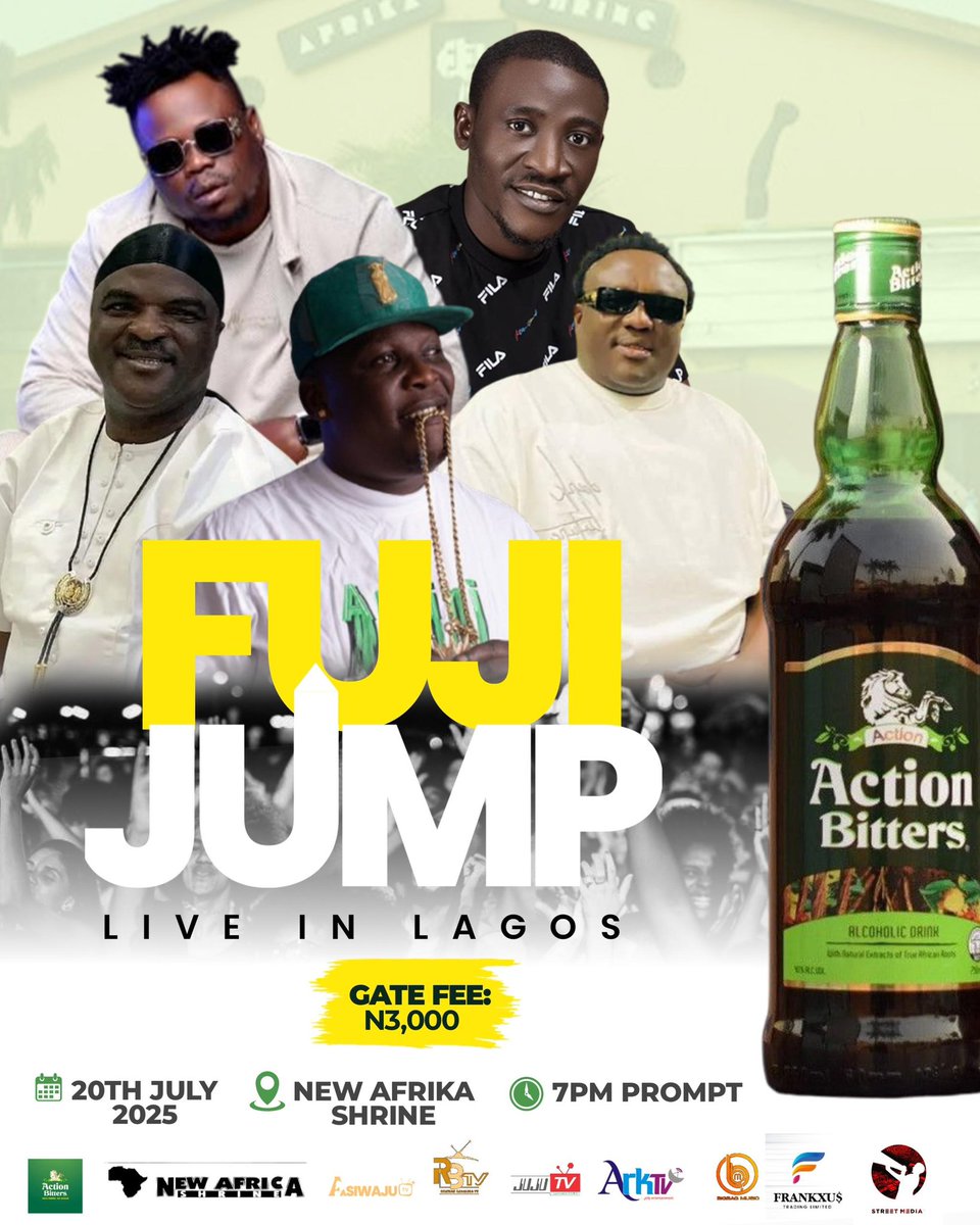 ActionBitters's tweet photo. Get ready for the biggest Fuji gathering of the year. 

Live performances by:
The Igwe of Fuji Music Worldwide  @remialukoigwe1 ,
The Paramount King of Fuji Music @officialobesere ,
The Oracle of Fuji Music @kingsaheedosupa ,
@topenautical2urear
… and more! https://t.co/O7OLyUIBQg