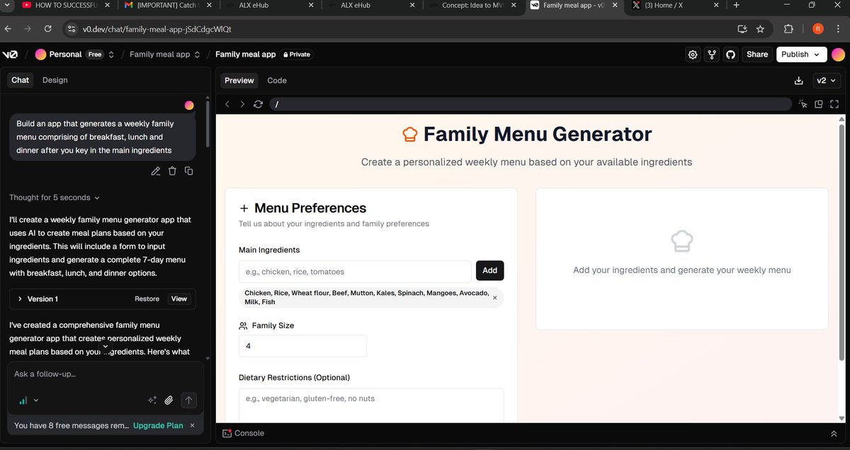 Miss_Remz's tweet photo. No need to cram crazy codes to develop apps; you only need a prompt, and the rest will be done on the backend in record time. Power of AI #ALX_Aisk #Vo.dev @kalibetre @alx_africa https://t.co/fL6rrNvSye