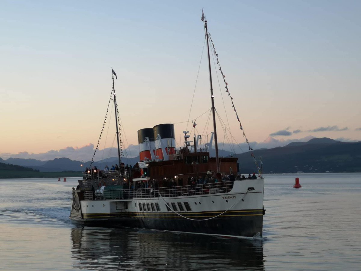 PS_Waverley's tweet image. WAVERLEY SUNSET CRUISE TONIGHT - FRIDAY 18TH JULY 

Don&apos;t miss the chance to enjoy an evening sunset cruise from Glasgow aboard the World&apos;s last seagoing paddle steamer. 

Waverley will depart Glasgow Science Centre this evening at 7pm (boarding from 6:30pm) for a cruise down the…