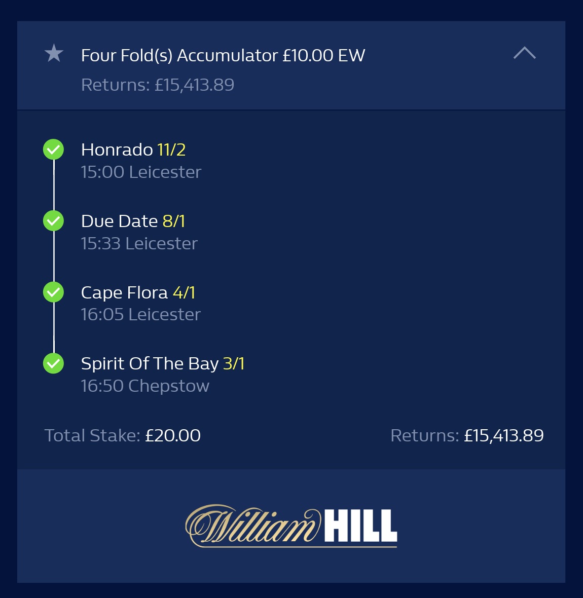 William Hill Racing tweet media