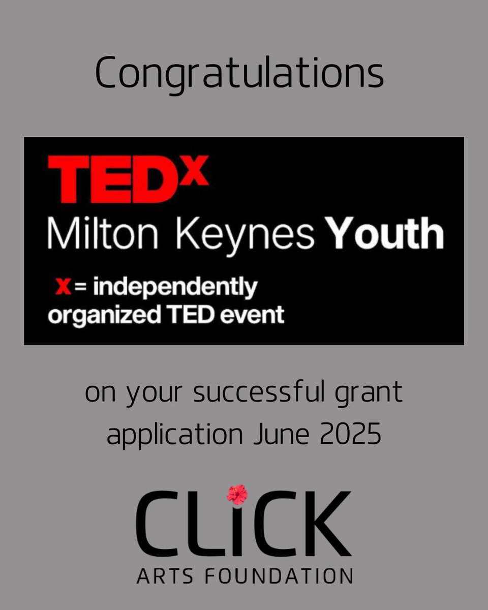 Congratulations TEDx Milton Keynes Youth on your successful grant application- we look forward to seeing the event that will provide a safe, creative, and empowering space for young people to express themselves through both public speaking and the arts.

tedxmiltonkeynesyouth.com