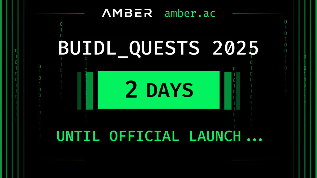 2 Days Left...

Infra is evolving. Are you buidling with it?

BUIDL_QUESTS 2025 kicks off in 48 hours—bringing together onchain agents, real-world assets, and the capital to power them.

Plug in, show up, buidl 💚

Join our TG channel to stay abreast of our latest updates: