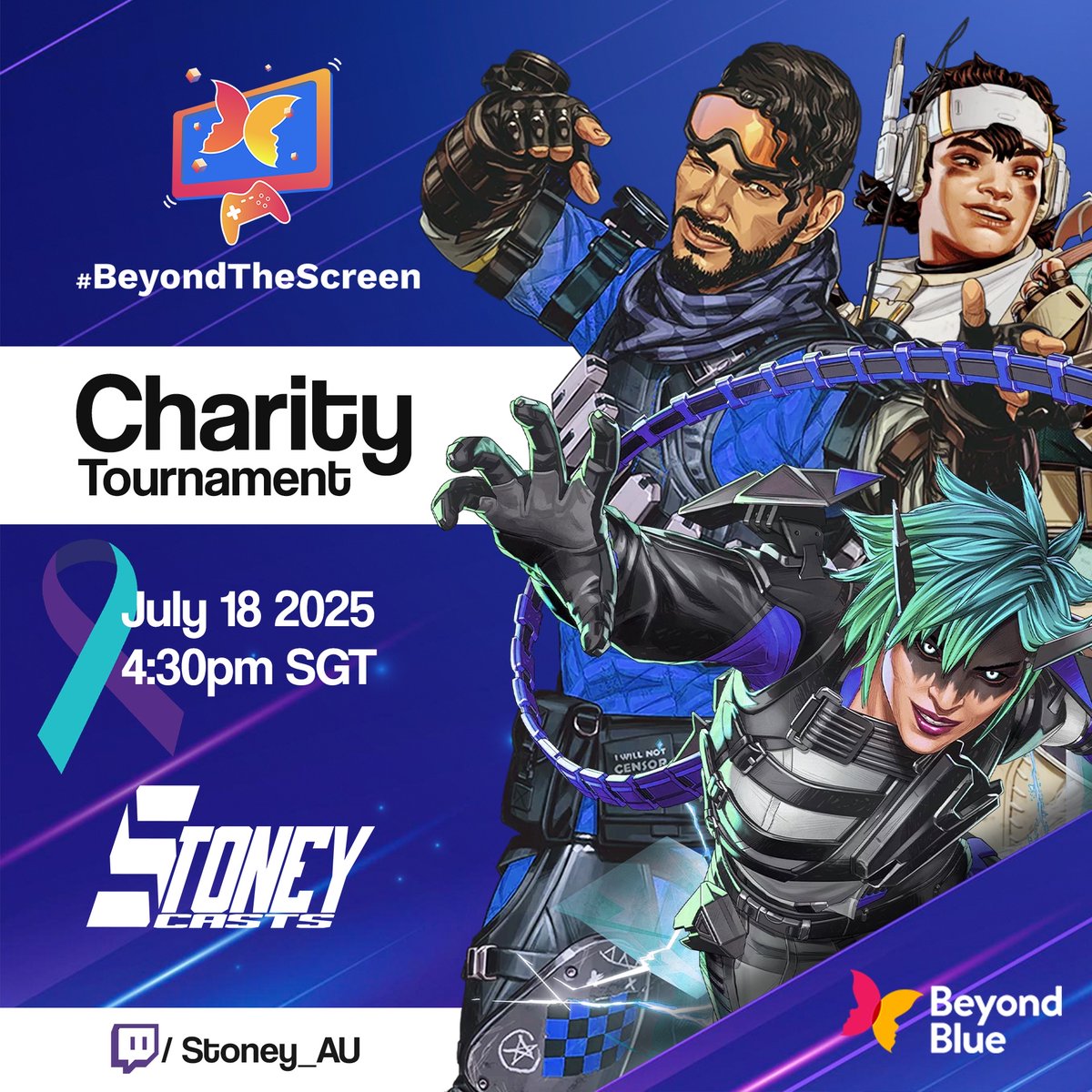 BattlegroundOCE's tweet image. ITS HAPPENINGGGGGG

CHARITY TOURNAMENT IS LIVE NOW 

Be sure to tune in for the most fun 6 games of apex you&apos;ll ever see! 

Twitch.tv/Stoney_AU