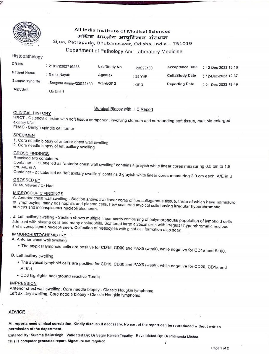 AbanindraBehur2's tweet photo. Please Help to Sarita Nayak, C/O of Shri Manas Nayak, from Rajkanika,  Kendrapara, Odisha. She need with utmost hope and humility to seek financial help for her ongoing medical treatment for Classic Hodgkin’s Lymphoma Cancer or a doctor for BMT at SCB Medical, Cuttack. 8917649635 https://t.co/xg9gMoPjfQ