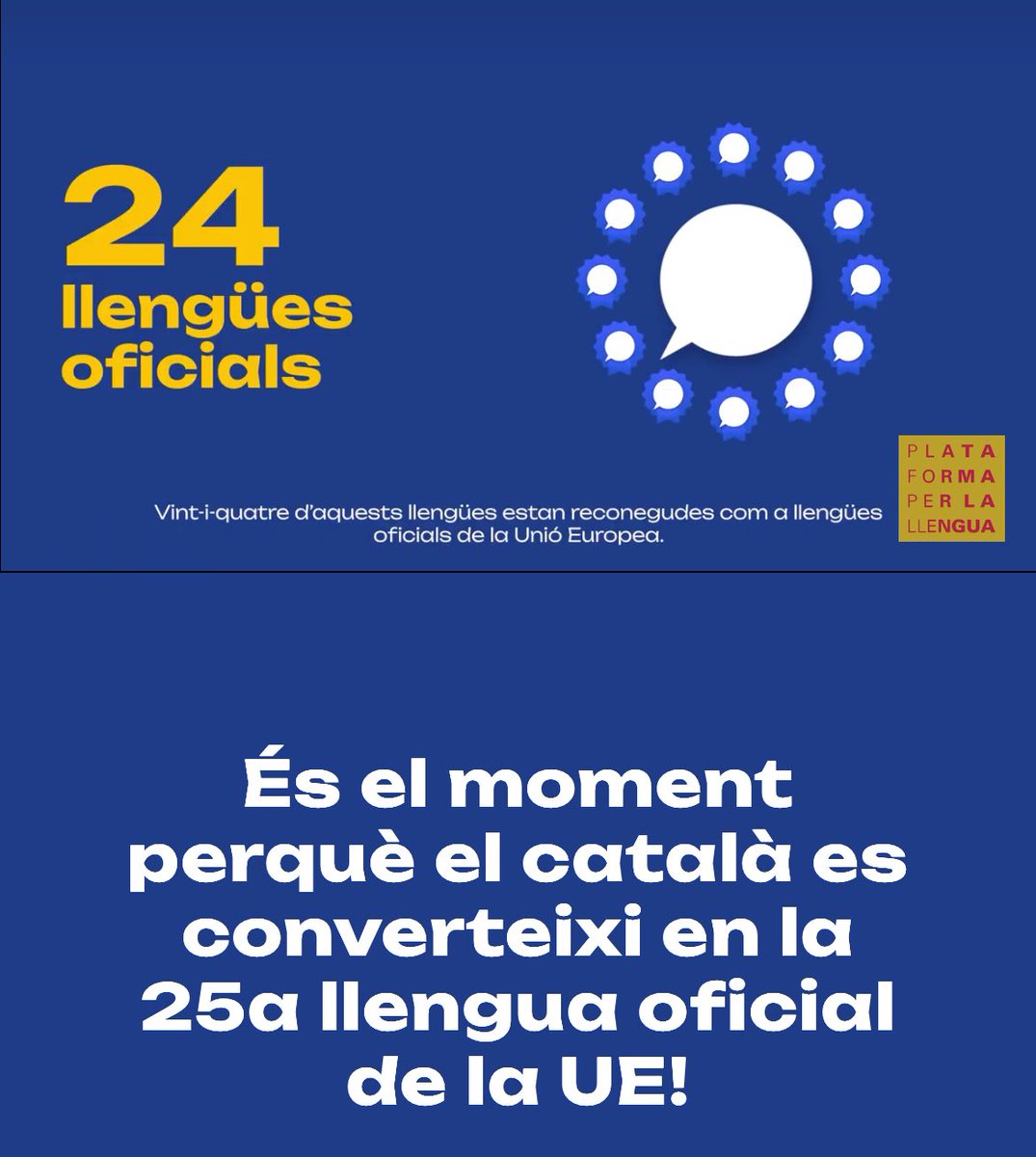 Junts | Vilafranca (@juntsxcatvila) on Twitter photo Dimarts passat vam aprovar al ple la nostra moció per donar suport a l’oficialitat del Català a la UE, dins la campanya de <a href="/llenguacat/">Plataforma per la Llengua 📢</a>.
Avui el Consell d’Afers Generals torna a tractar-ho. Seguirem treballant per defensar la nostra llengua i la nostra identitat a #Europa. Dimarts passat vam aprovar al ple la nostra moció per donar suport a l’oficialitat del Català a la UE, dins la campanya de <a href="/llenguacat/">Plataforma per la Llengua 📢</a>.
Avui el Consell d’Afers Generals torna a tractar-ho. Seguirem treballant per defensar la nostra llengua i la nostra identitat a #Europa.