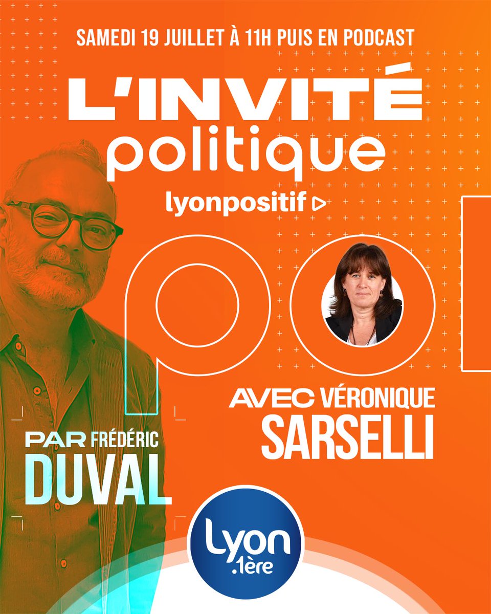 Lyon 1ère (@lyonpremiere) on Twitter photo 🎙 Véronique Sarselli, candidate LR à la présidence de la Métropole de Lyon et maire de Sainte-Foy-lès-Lyon, est notre invitée ce samedi 19 juillet de 11h à 12h
<a href="/SarselliV/">Véronique Sarselli</a> #Lyon <a href="/lesRepublicains/">les Républicains</a> 🎙 Véronique Sarselli, candidate LR à la présidence de la Métropole de Lyon et maire de Sainte-Foy-lès-Lyon, est notre invitée ce samedi 19 juillet de 11h à 12h
<a href="/SarselliV/">Véronique Sarselli</a> #Lyon <a href="/lesRepublicains/">les Républicains</a>