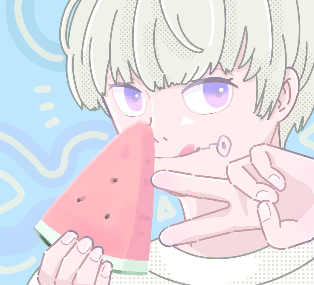 kmitohrk's tweet image. 棘棘フレンド黒部さん(@kurobe0012 )よりご要望いただいた&quot;かわいい&quot;とげくん🍙
精一杯のかわいい詰め込む🍉ｷﾞｭｯ