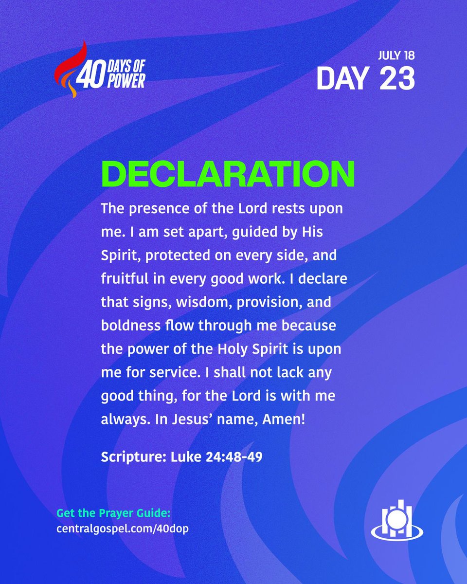 May his presence provide all the good things you desire. Amen 

#40DaysOfPower 
#GW2025