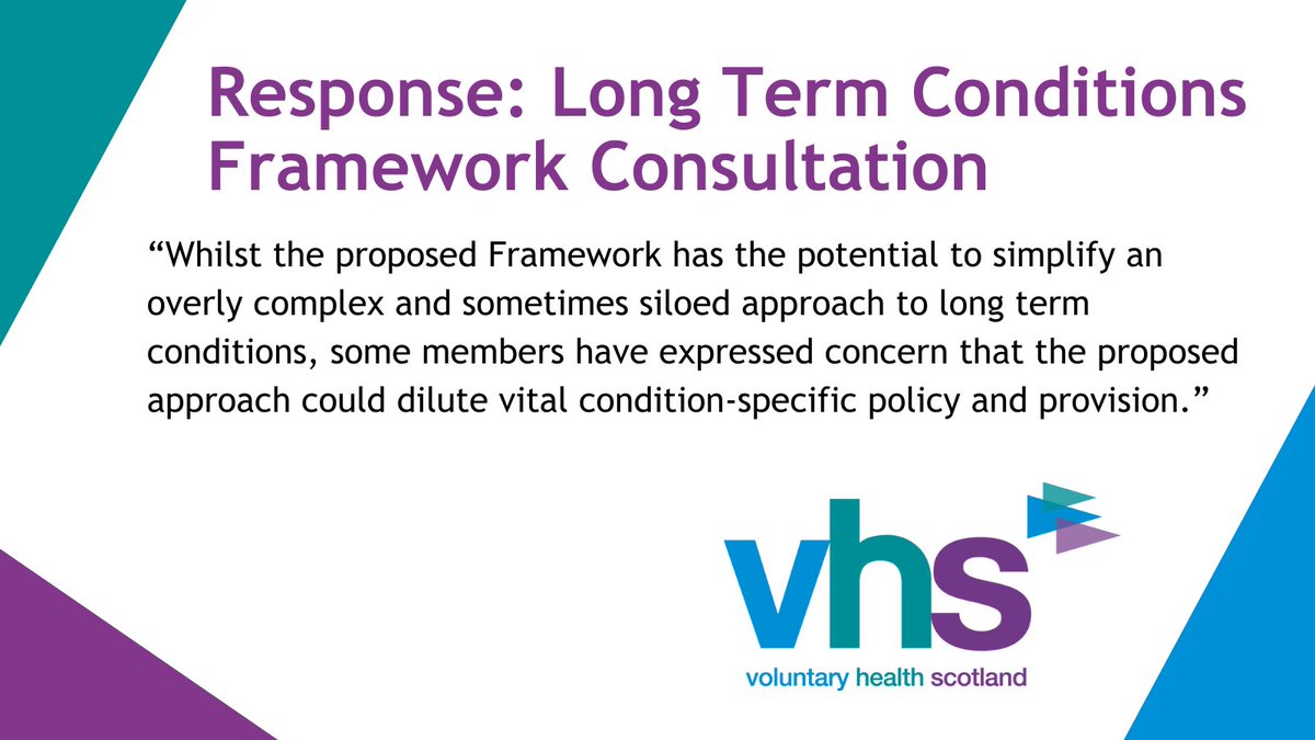 VHSComms's tweet image. Yesterday we published our response to the @scotgovhealth consultation on a Long Term Conditions Framework. Read a summary and access the full response here: bit.ly/3IBAYGv