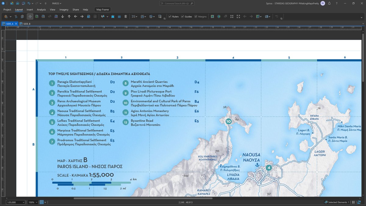 StaridasGeo's tweet image. Rewriting my old project pages for my upcoming portfolio is a thoughtful process; looking back at past work brings back a lot; as this project from #Paros Island in the heart of #Cyclades archipelago in the #Aegean Sea created entirely in #ArcGISPro
#cARTography #MakingMapsPretty